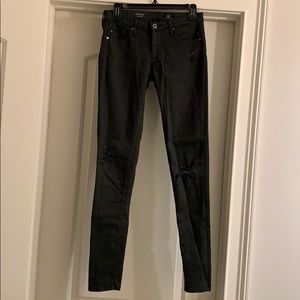 Army Green Ripped Skinny Jeans